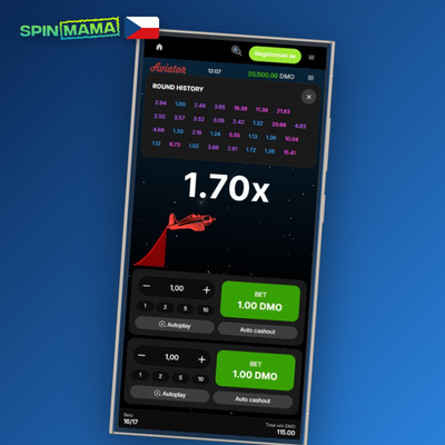 Auto-bet funkce v Aviator online Spinmama Casino – automatické opakování sázky každé kolo