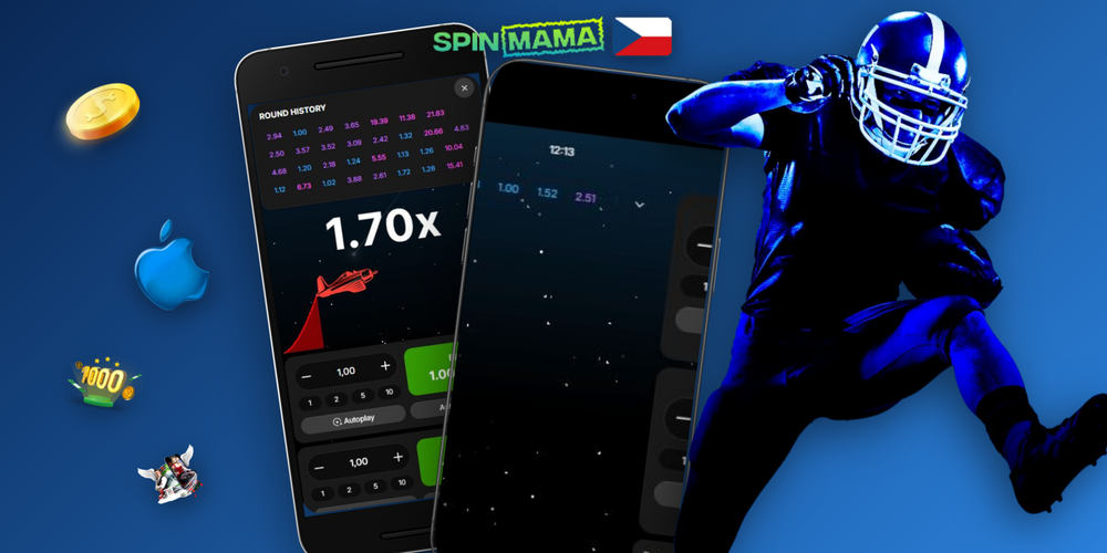 Spinmama Casino Aviator app – ruka nad tlačítkem cashout při strmě stoupající křivce násobitele