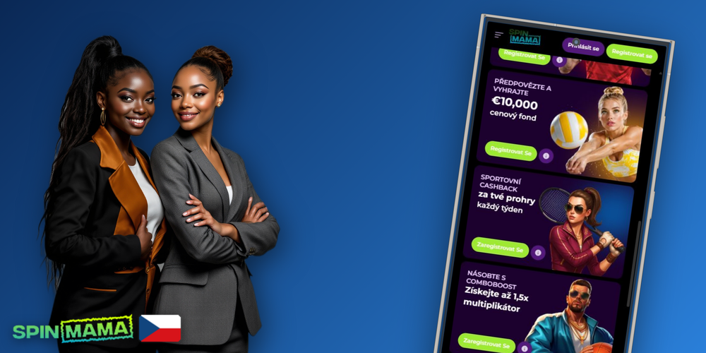 Rozhraní pokladny Spinmama Casino s aktivovaným promo kódem SPINSPIN